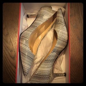Ivanka Trump White Multi Snake Heels